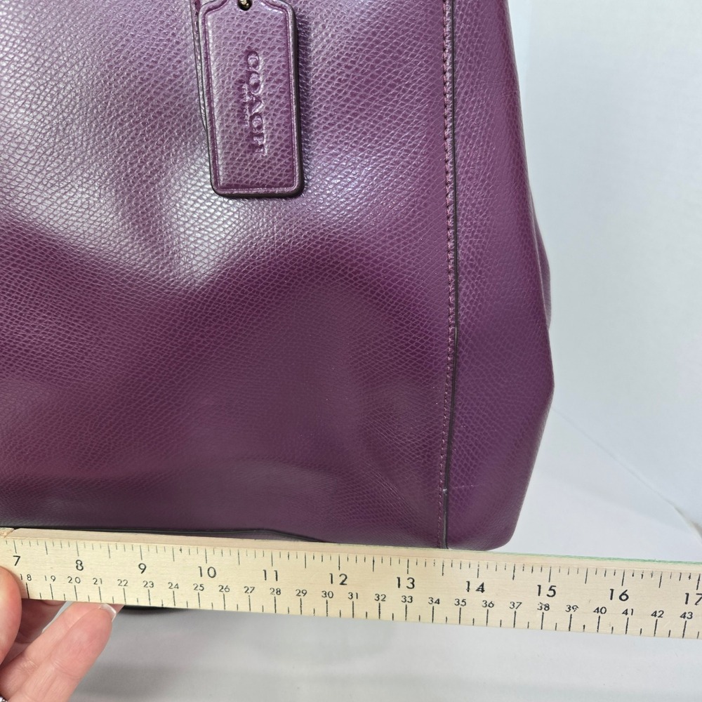Coach Lillie Carryall Women Large Purple Leather Tote - Picture 3 of 14